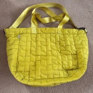 Figs Quilted puffer tote- Limeade